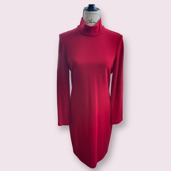 St. John Red Wool Blend Sheath Dress - Picture 1 of 14